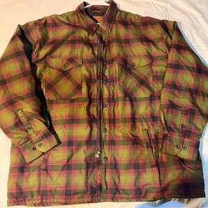 DIXXON Green and Red Plaid Shirt Jacket